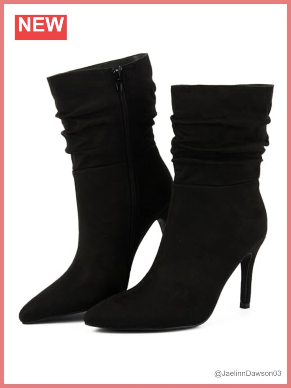 Stiletto High Heel Slouchy Pointed Toe Ankle Boots Faux Suede Dress Boots